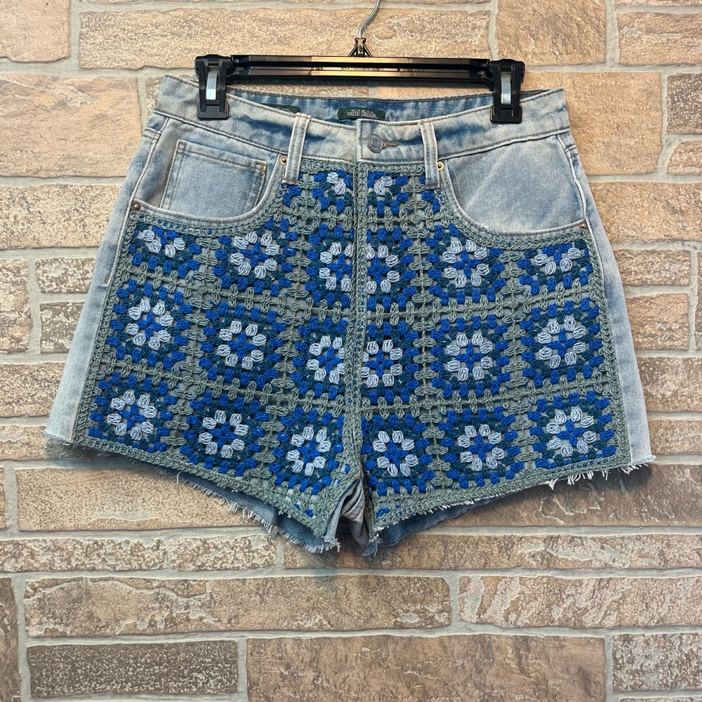 Wild Fable Crochet Jean Shorts